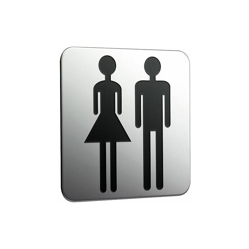 Panneau de porte emco systeme 2 chromé, femmes et hommes à coller
