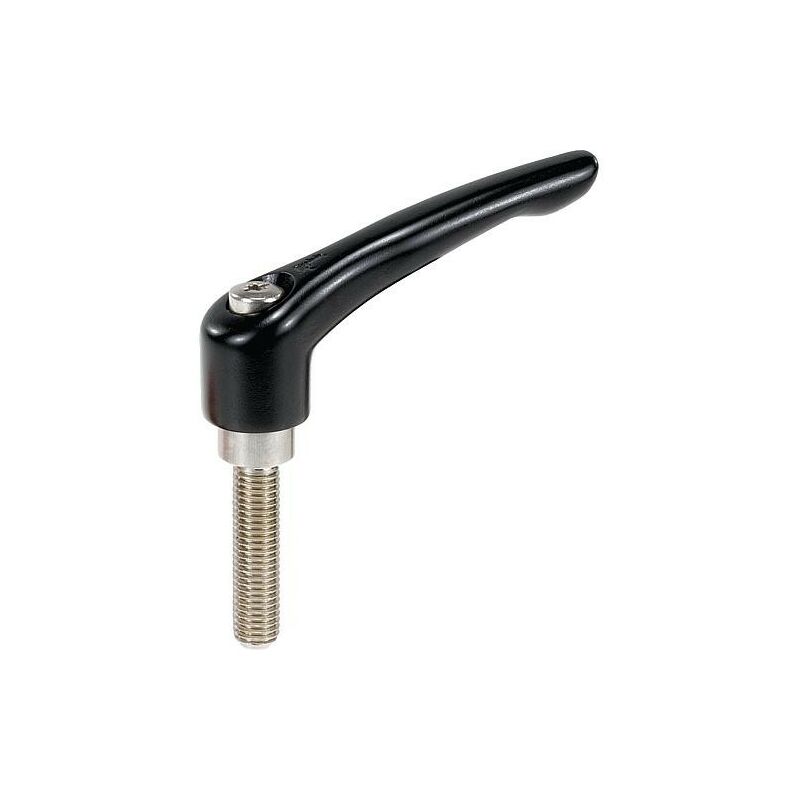 QUARKZMAN Poignées à Levier De Serrage Rapide – 2 Pièces M6 X 50 Mm Acier Inox 304, Bouton-Poussoir Cliquet, Noir