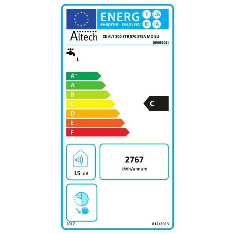 Chauffe-eau électrique blindé ALTECH 30 litres EU Classe énergétique C