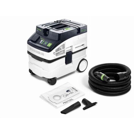 Aspirateur professionnel Festool CLEANTEC CT 15 E – Puissance 1200 W – Dépression 24000 Pa – Capacité 15 L – Pour chantiers et bureaux