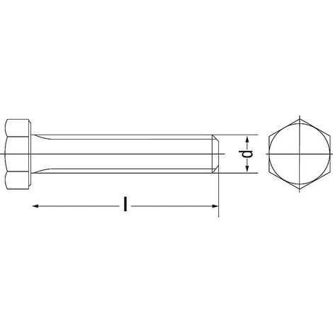 Vis à métaux tête hexagonale, galvanisée