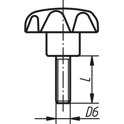 Poignée étoile M12 x 90 mm Filetage mâle Tête triangulaire