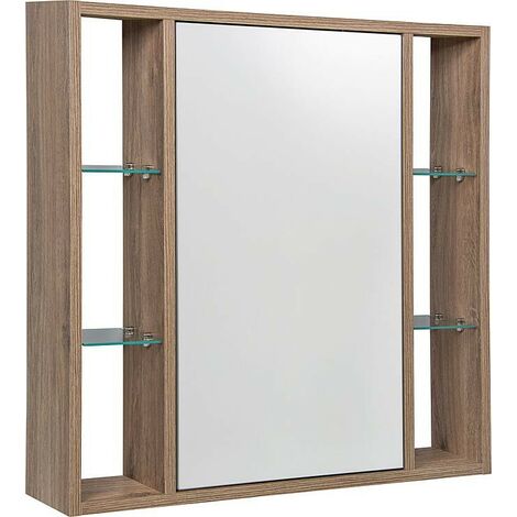 Armoire à glace Lucky avec côtés ouverts et 1 porte, avec E-Box, chêne Nabucco, 740x750x160mm (1/5)