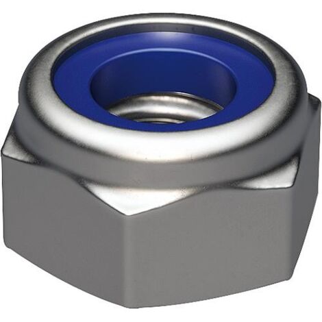 Écrous de blocage hexagonaux avec bague plastique, filet fin Cl. (1/2)
