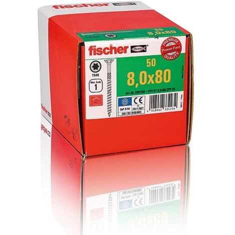 Vis à bois à tête fraisée galvanisée Power-Fast II 8,0x100 mm, partiellement filetée Torx, Cond. 50 pcs