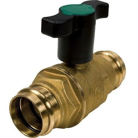 Robinet à boisseau sphérique à sertir DN 15 15 mm, manette à ailette certifiée DVGW (1/5)