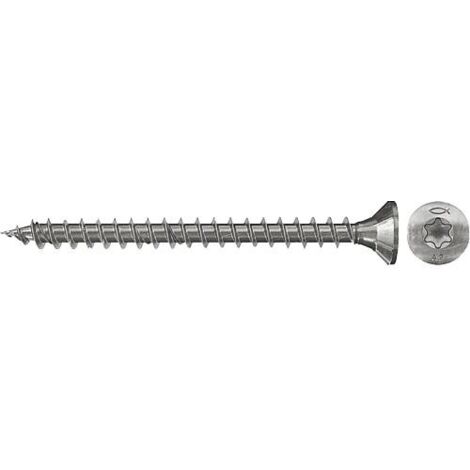 Fischer 200x Power-Fast 4,5 x 30 tête fraisée acier inoxydable A2 filetage complet étoile interne TX - 657048
