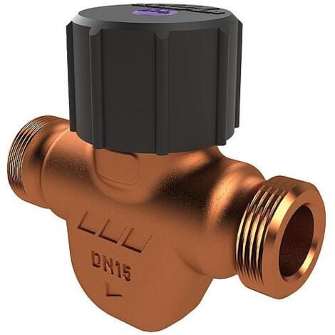 Vanne de régulation de circulation ETA-Therm, 62°C à 64°C, DN15 (1/2"), à joint plat, mâle (1/2)