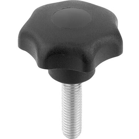 Poignee etoile Nirosta avec boulon fileté M10 x 60 forme L (1/4)