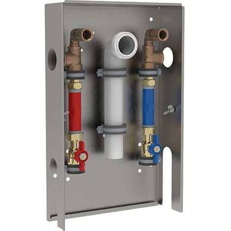 Station d’eau MSA-LN110 pour Compteur à eau 110mm DN20, avec coude d’évacuation, cache revêtu par poudre (1/2)