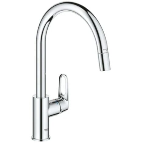 Grohe – Mitigeur de cuisine monocommande 360° – Finition chrome – Bec tubulaire pivotant – Cartouche céramique – Hauteur d'écoulement 208mm (1/7)