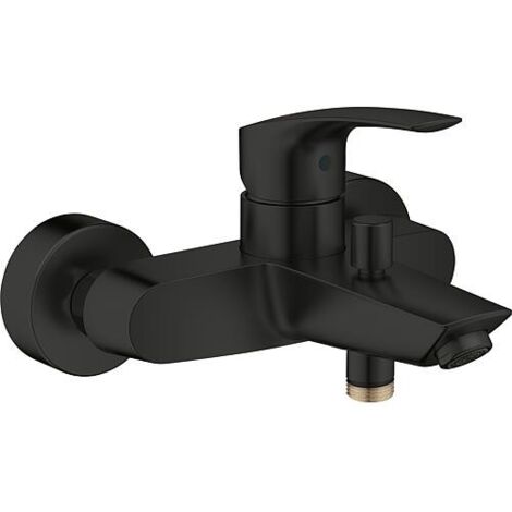 Mitigeur bain/douche Grohe Eurosmart, Saillie 188 mm, noir mat (1/5)
