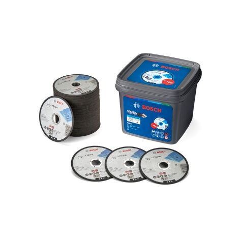 Bosch – Disques à tronçonner 125 mm – Lot de 100 disques en corindon pour métal – Épaisseur 1 mm – Vitesse max 12 250 tr/min