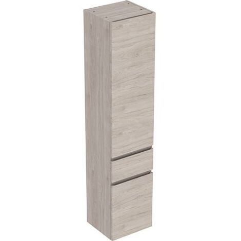 Armoire haute Geberit Renova Plan 2 portes, 1 tiroir, 390x1800x360 mm Noyer hickory clair (1/2)