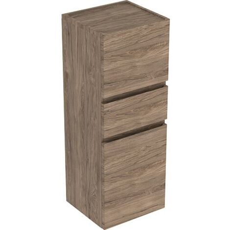 Armoire haute Geberit Renova Plan 2 portes, 1 tiroir, 390x1050x360 mm noyer hickory (1/5)