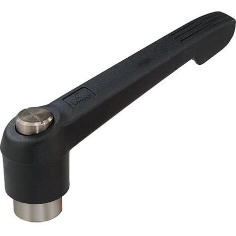Levier de serrage avec Filetagefemelle M 12 Niro / poignee en plastique , (1/3)