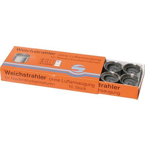 Regulateur jet doux basse pression fem M22x1 avec joint en caoutchouc sans couronne "emballage 10 pcs" ", (1/2)