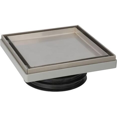 Banyo – Siphon de sol DN100 avec grille en acier inoxydable 115x115mm – Installation facile pour tubes 100-110mm – Sortie verticale