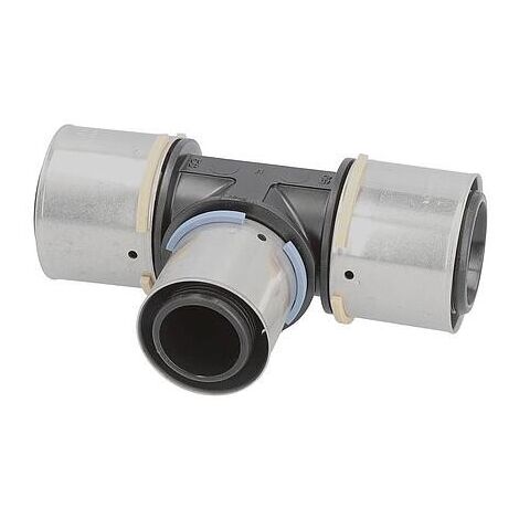 Pièce en T composite S-Sertir Uponor réduite PPSU Ø75mm-Ø50mm-Ø75mm (1/3)