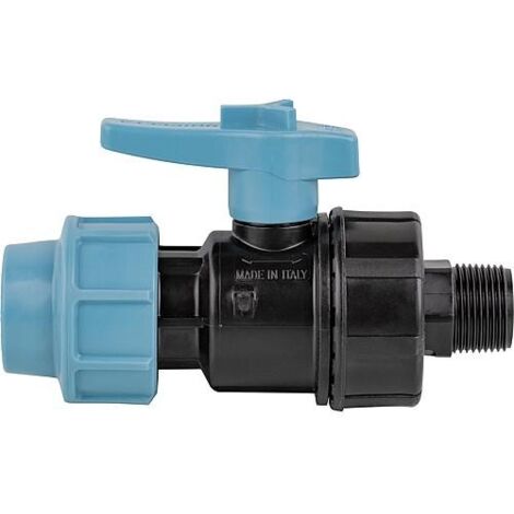 Vanne à compression pour PE, mâle 20 mm x DN15 (1/2)" (1/2)