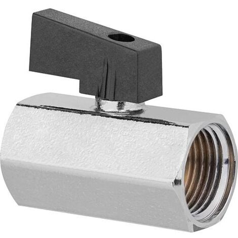 Mini vanne boisseau spherique type 400 - 1/2" PL2" fem/fem - levier court (1/2)