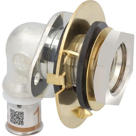 Traversée de mur S-Sertir PLUS Uponor Équerre LWC Ø16mm-DN15 (1/2") FF, I 35 (1/2)