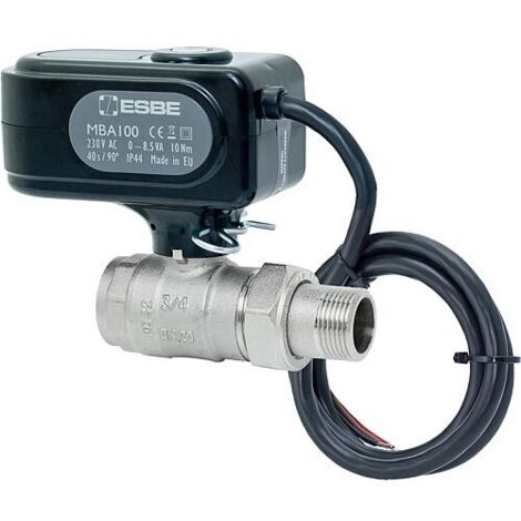 Vanne à boisseau sphérique motorisée ESBE, type MBA 124, 2 voies DN20 (3/4"), 230 V, Kvs 45 (1/2)
