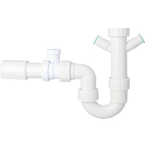 Siphon de rinçage DN40(1 1/2") avec aérateurs tubulaires, Sortie Ø40mm (1/2)