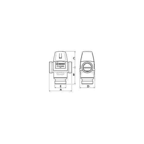 Vanne thermostatique ESBE, type VTA 322, 35-60°C, DN20 (3/4