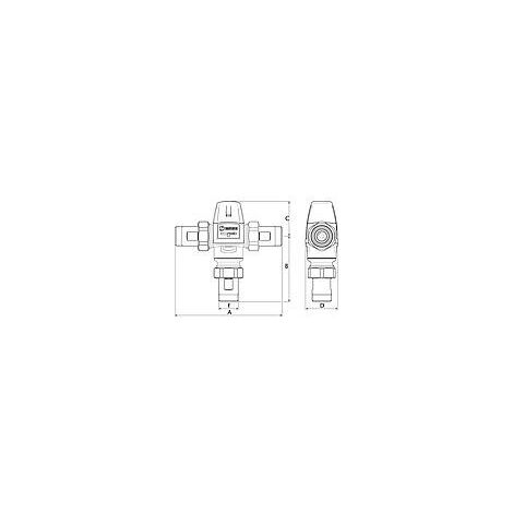 Vanne thermostatique ESBE, type VTA 322, 35-60°C, DN20 (3/4