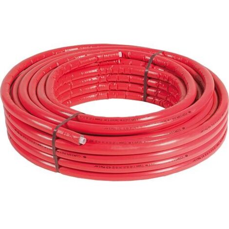 Tube multicouches métallique 20x2 mm avec isolation rouge 6mm Cond 50 m (1/2)