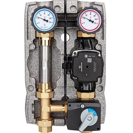 Kit de circuit de chauffage Easyflow DN25 (1") avec vanne mélangeuse à 3 voies et circuit de compteur de chaleur, pompe