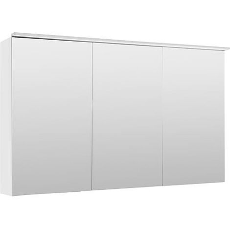 Armoires à glace Lossa avec éclairage LED à poser 3 portes blanc mat 1200x750x194 mm (1/2)