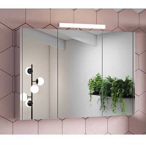 Armoire à glace Vikja avec éclairage LED, 3 portes, miroir latéral 1000x700x155 mm (1/2)