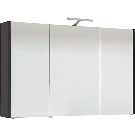 Armoire à glace avec éclairage anthracite brillant 3 portes 1050x750x188mm (1/4)