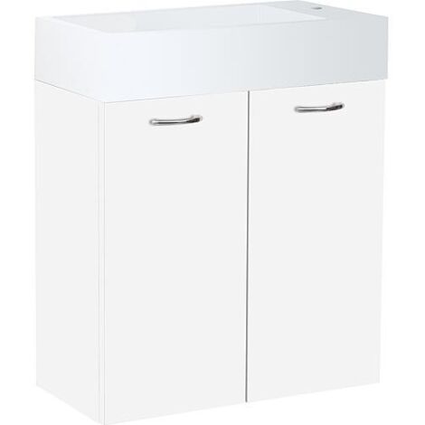 WTU+WT en fonte minérale ENISAR blanc brillant 2 portes 500x600x250mm (1/4)