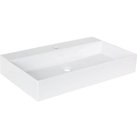 Vasque Elayla avec trou de robinet en céramique, blabc 750x130x450 mm (1/3)
