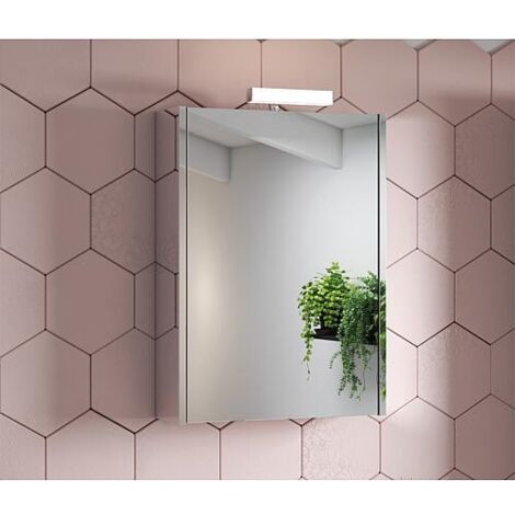 Armoire à glace Vikja avec Éclairage LED, 1 porte, miroir latéral 515x700x155 mm (1/2)