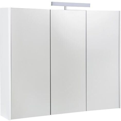 Grande Armoire à Glace Ancienne Style 1950 - Intérieur Rénové, éclairage LED, Laiton