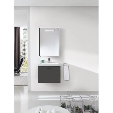 Ensemble de meubles de salle de bains EKRY série MBK anthracite brillant 1 tiroir (1/5)