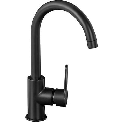Mitigeur d’évier Enzan Nero bec pivotant saillie 175 mm noir mat (1/2)