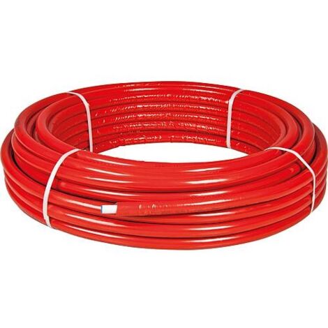Tube multicouche EVENES PEXAL, 26x3mm, rouleau de 50 mètres, isolation 10 mm, rouge (1/4)