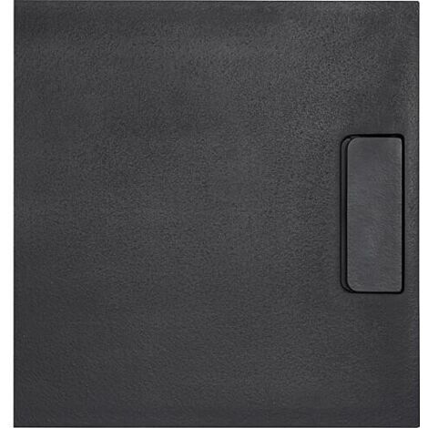 Receveur de douche Douron 800 x 35 x 800 mm avec structure en pierre fonte minérale noir mat, écoul. 52 mm (1/2)