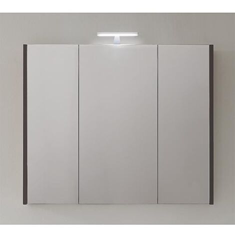 Armoire à glace avec éclairage anthracite brillant 3 portes 950x750x188mm (1/5)
