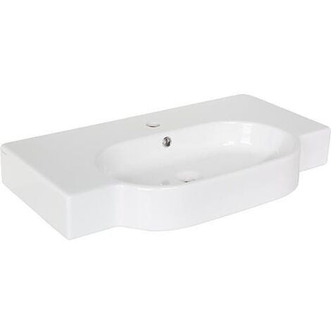 Vasque AREA lxhxp: 810x110x450 mm 1 trou robinet céramique blanc (1/3)