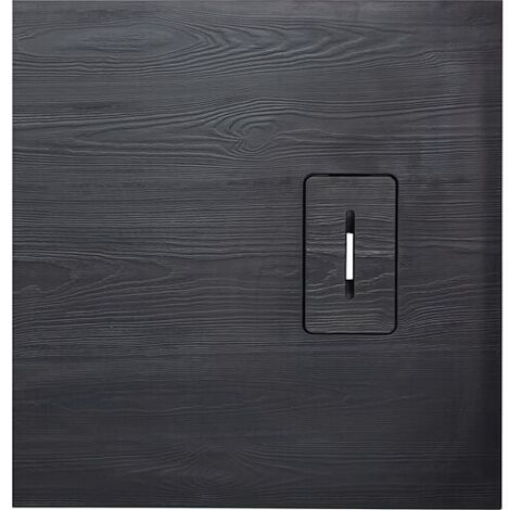 Receveur de douche Lendou 900 x 35 x 900 mm avec structure en bois fonte minérale noir mat, écoul. 90 mm (1/2)