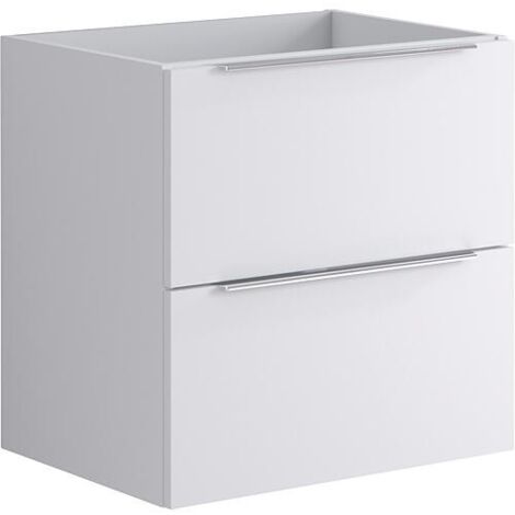 Meuble sous-vasque Kasari blanc brillant, 2 tiroirs, 595x600x455mm (1/4)