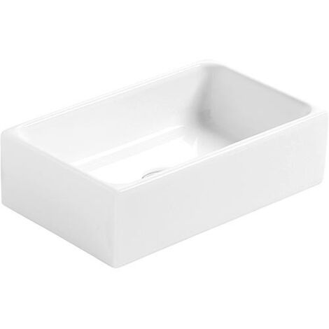 Vasque à poser Elinam 410x250x120 mm sans trou de robinet céramique blanc (1/3)