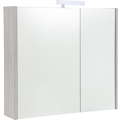 Armoire à glace Akira avec éclairage LED, 2 portes, mélèze, 800x700x155mm (1/5)