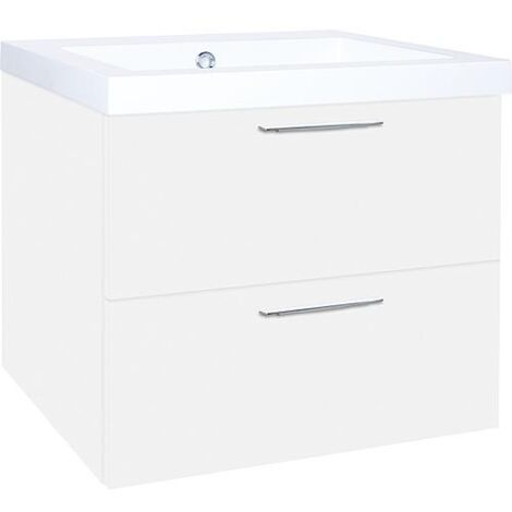 WTU+WT en fonte minérale EKRY blanc mat 2 tiroirs 610x550x510mm (1/3)